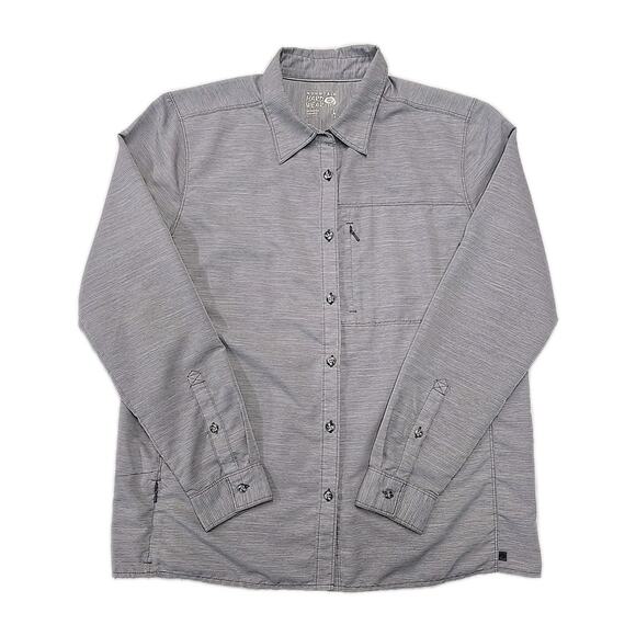 Mountain Hardwear Tops - Mountain Hardwear Canyon Long Sleeve Hiking Shirt Women's Large Gray Venting UPF